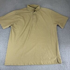 Patagonia Shirt Mens Large Tan Snap Button Organic Tennis Rugby Golf‎ Polo